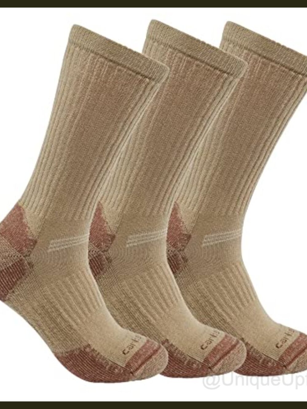 Cotton Blend Crew Work Socks 3 Pack Midweight Cushioned Arch Support Breathable